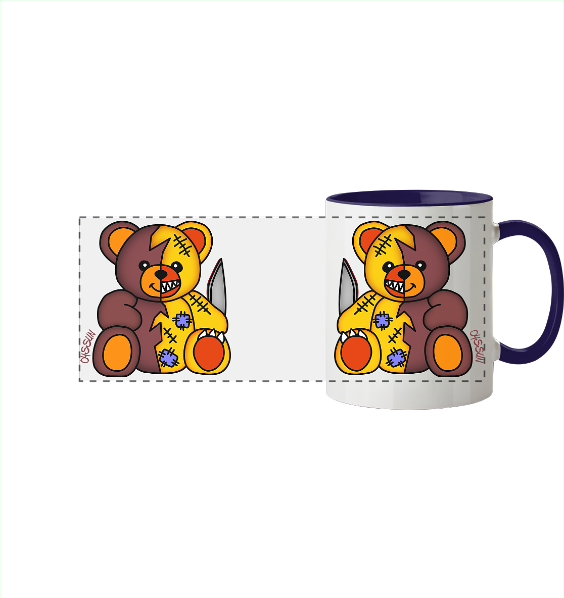 Crazy and Sweet - Bear Carl - Panorama Mug (In 12 Colors)