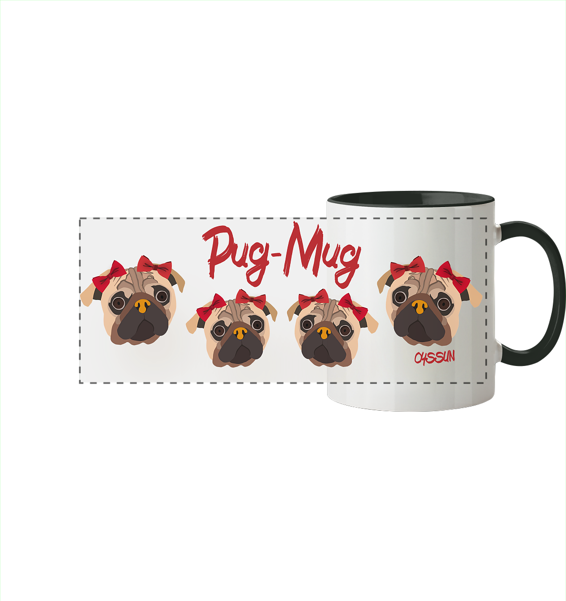 Pug-Mug - Panorama Tasse (In 11 Farben)