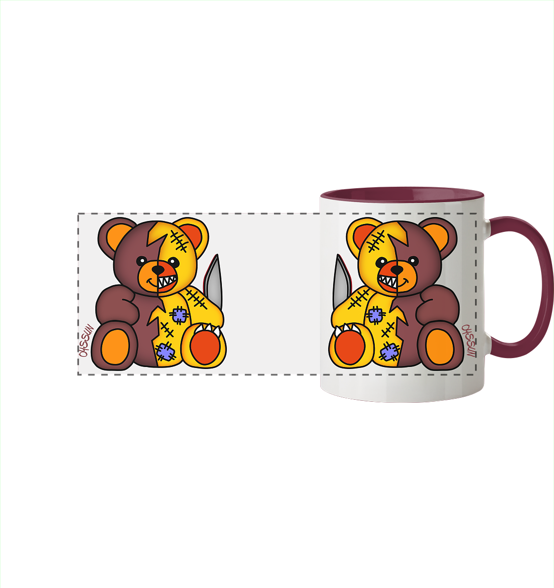 Crazy and Sweet - Bear Carl - Panorama Mug (In 12 Colors)