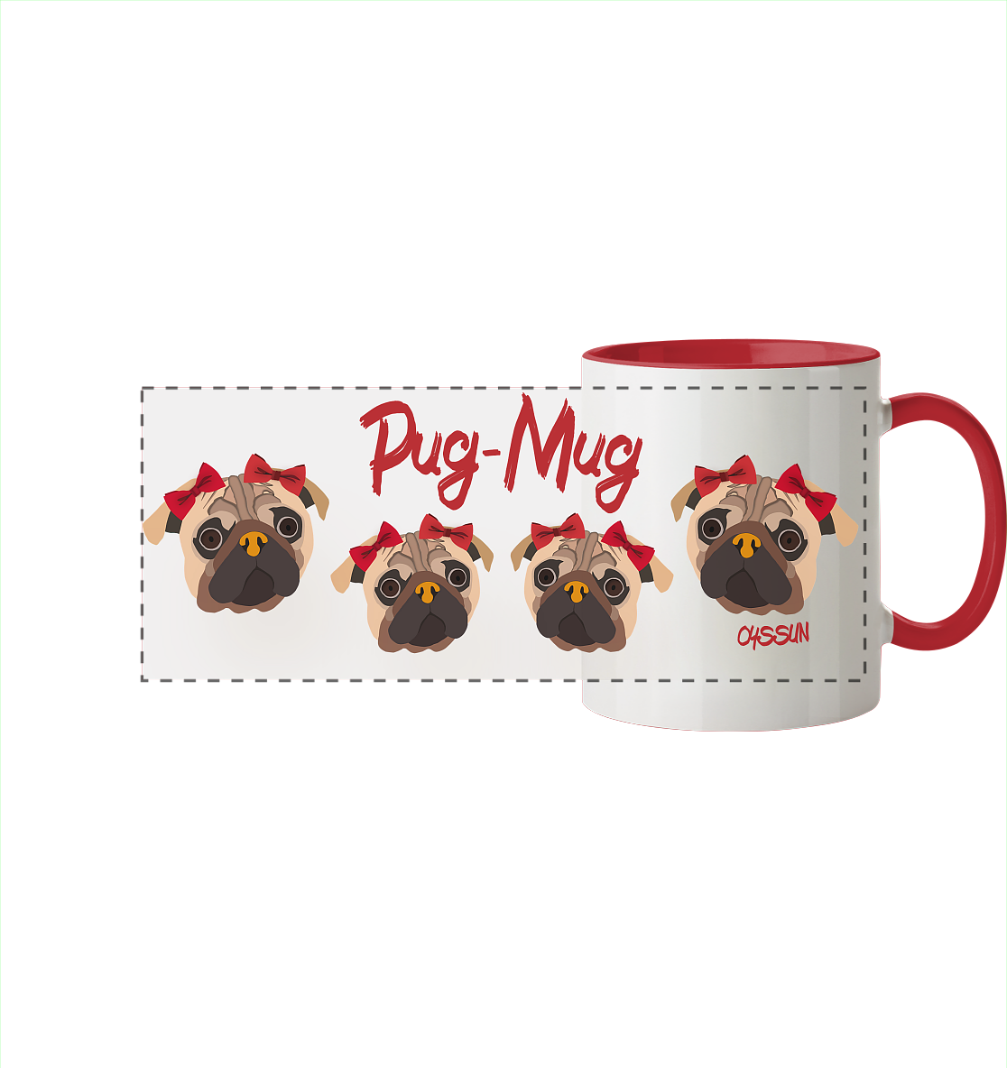 Pug-Mug - Panorama Tasse (In 11 Farben)