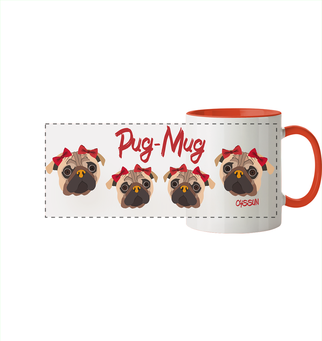 Pug-Mug - Panorama Tasse (In 11 Farben)