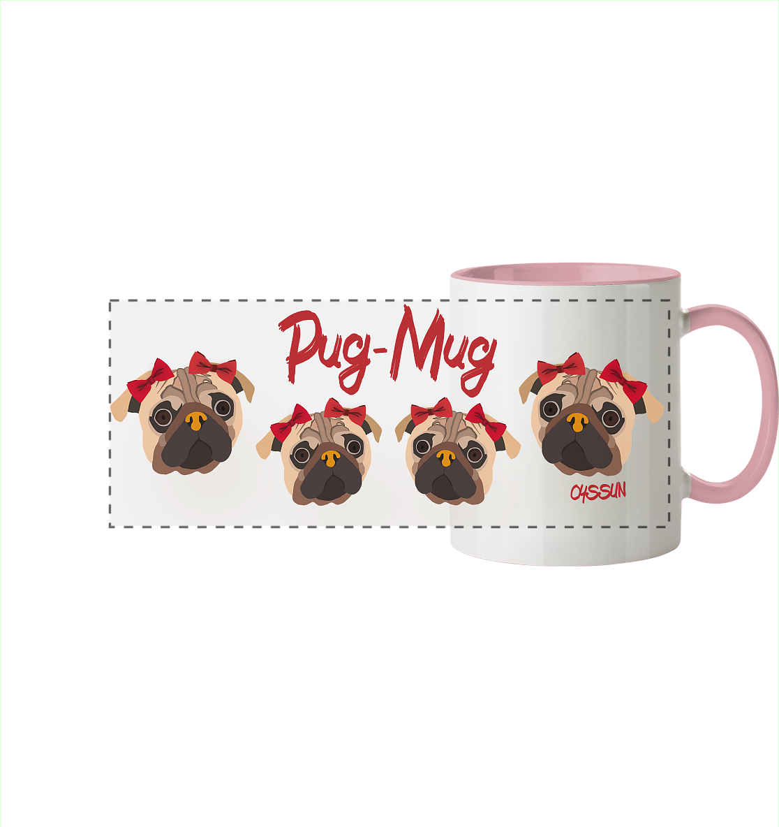 Pug-Mug - Panorama Tasse (In 11 Farben)