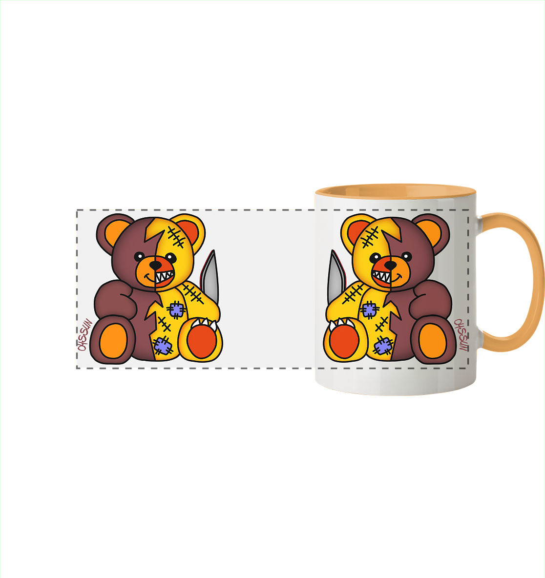 Crazy and Sweet - Bear Carl - Panorama Mug (In 12 Colors)