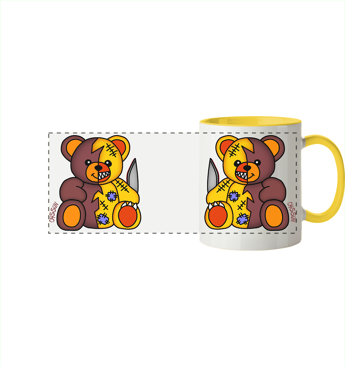 Crazy and Sweet - Bear Carl - Panorama Mug (In 12 Colors)