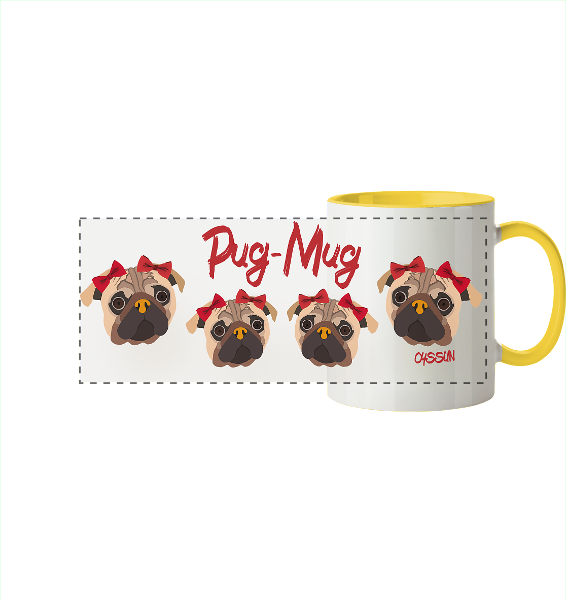 Pug-Mug - Panorama Tasse (In 11 Farben)