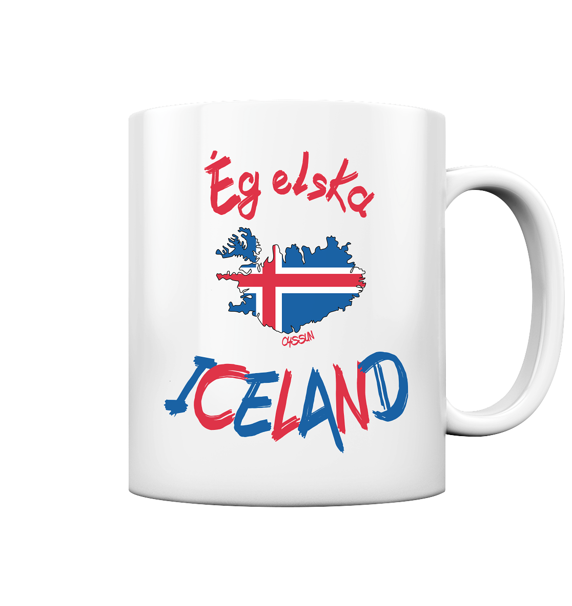 Ich liebe Island - Tasse einfarbig