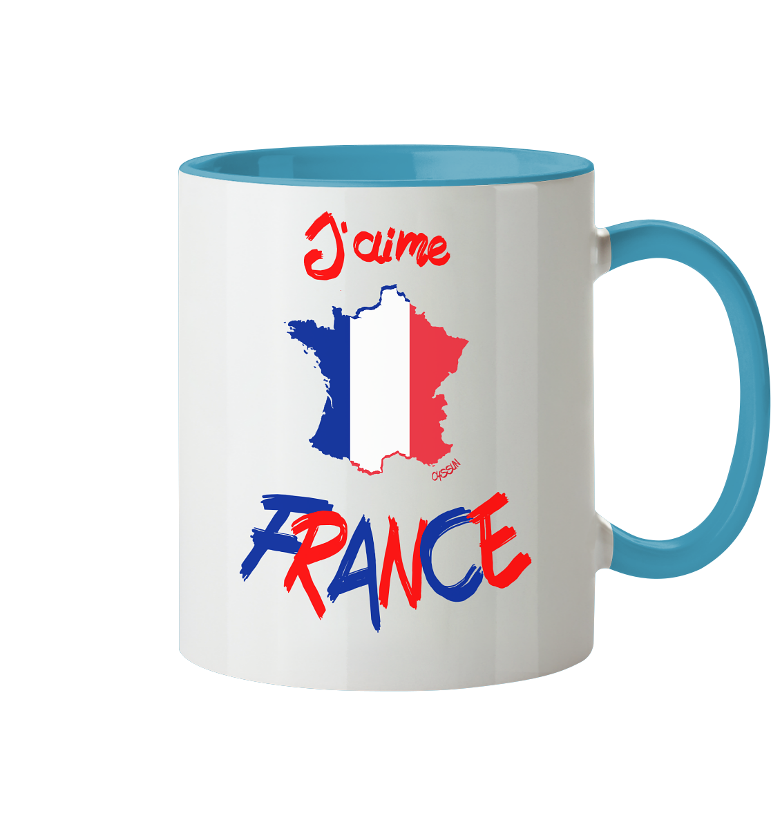 Ich liebe Frankreich - Tasse zweifarbig